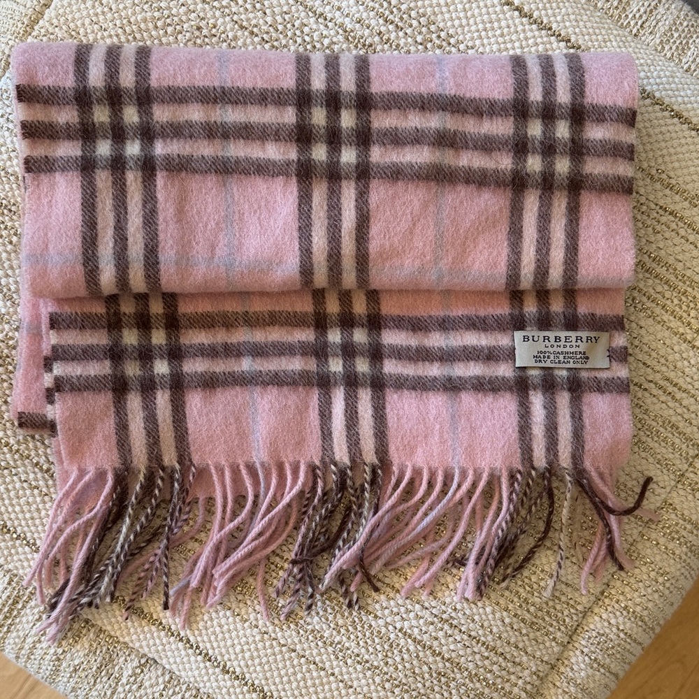 Burberry Pink Nova Check Cashmere Scarf